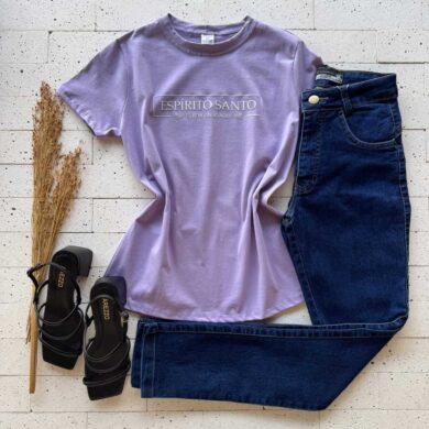 Dondoca_com_br T Shirt Algodao Estampa Espirito Santo Lavanda