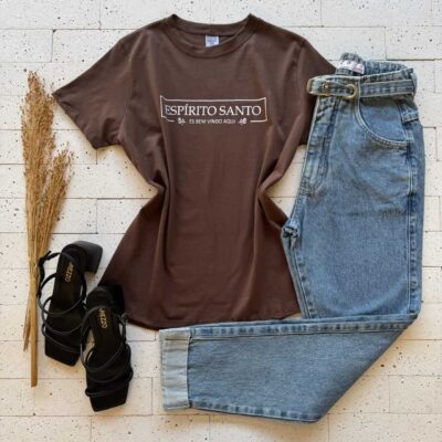 Dondoca_com_br T Shirt Algodao Estampa Espirito Santo Marrom