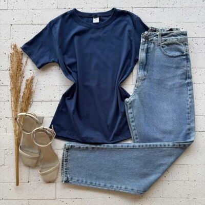 Dondoca_com_br T Shirt Algodao Lisa Marinho