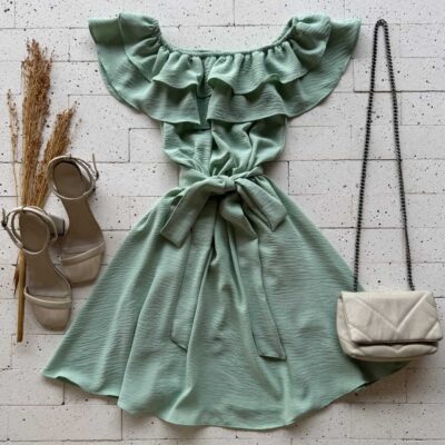 Dondoca_com_br Vestido Ciganinha Com Cinto Faixa Verde