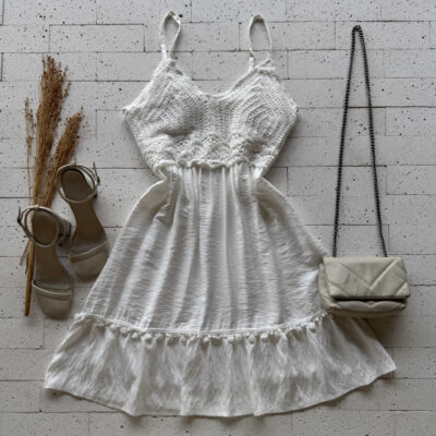 Dondoca_com_br Vestido Detalhe Busto Em Croche Off