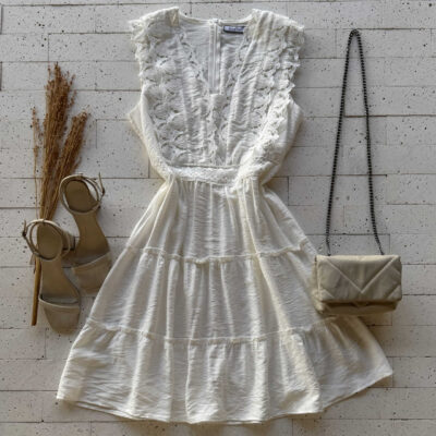 Dondoca_com_br Vestido Gripier Detalhado E Camadas Off