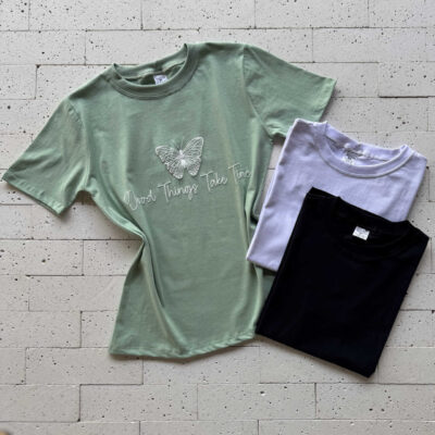 Dondoca_com_br Kit Camiseta Feminina Premium 3 Pecas Preta Off E Verde Oliva Copia