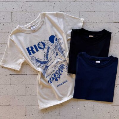 Dondoca_com_br Kit Camiseta Feminina Premium 3 Pecas Preto Marinho E Estampa Rio Off