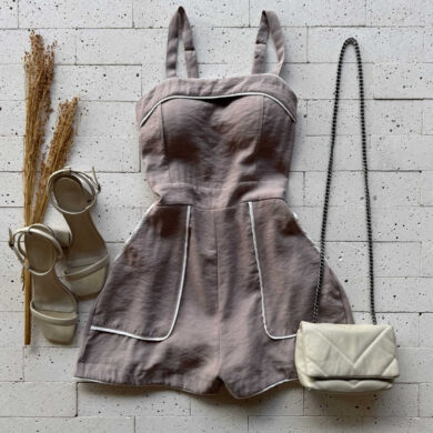 Dondoca_com_br Macaquinho Marrant Detalhe Bicolor Nude