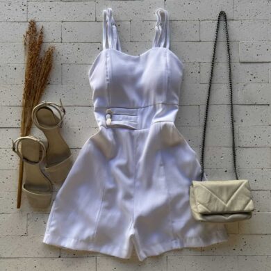 Dondoca_com_br Macaquinho Marrant Detalhe Botoes Na Cintura Off