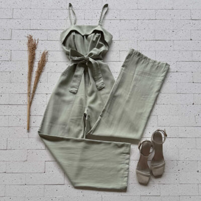 Dondoca_com_br Macacao Marrant Com Bojo E Cinto Faixa Verde