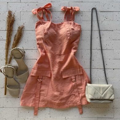 Dondoca_com_br Macaquinho Cargo Marrant Com Alca Lacinho Laranja