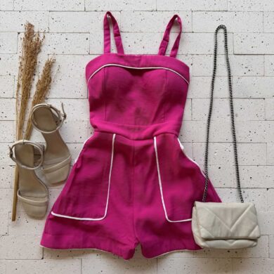 Dondoca_com_br Macaquinho Marrant Detalhe Bicolor Pink