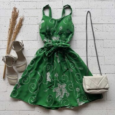 Dondoca_com_br Vestido Bordado Alcinha E Amarracao Fixa Verde 2