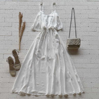 Dondoca_com_br Vestido Midi Com Babado No Busto Off