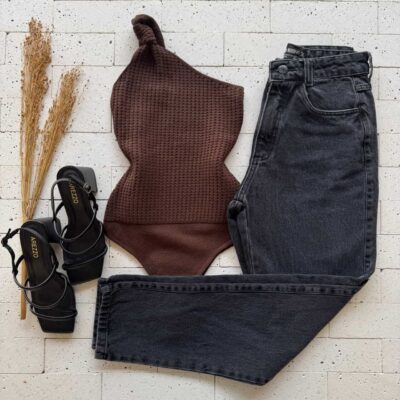 Dondoca_com_br Body Modal Furinhos Um Ombro So Cafe