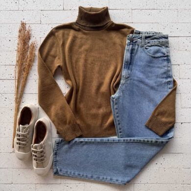 Dondoca_com_br Blusa Trico Basic Gola Alta Marrom 2