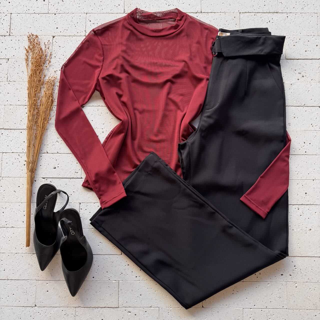 Dondoca_com_br Blusa De Tule Manga Longa Vinho Dondoca_com_br Blusa De Tule Manga Longa Vinho