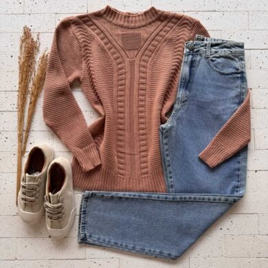 Dondoca_com_br Blusa Trico Ponto Detalhado E Trama Frontal Nude