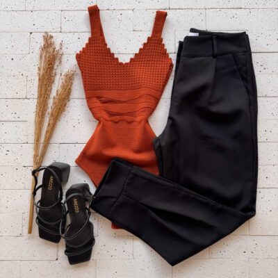 Dondoca_com_br Body Modal Busto Detalhado Com Furinhos Telha