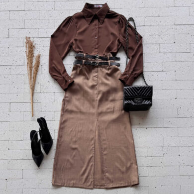 Dondoca_com_br Camisa Feminina Social Basic Cafe