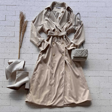 Dondoca_com_br Casaco Trench Coat Alongado Nude