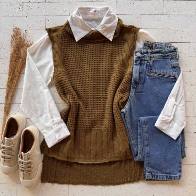 Dondoca_com_br Colete Trico Alongado Gola Boba Detalhe Trama Marrom 2 0