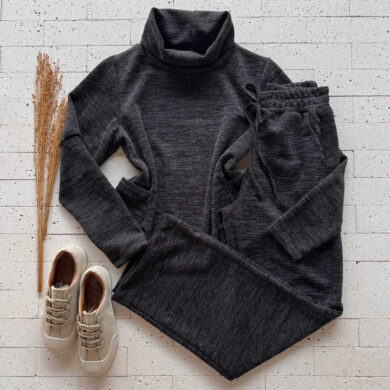 Dondoca_com_br Conjunto Lanzinha Blusa Detalhe Bolsos E Pantalona Preto