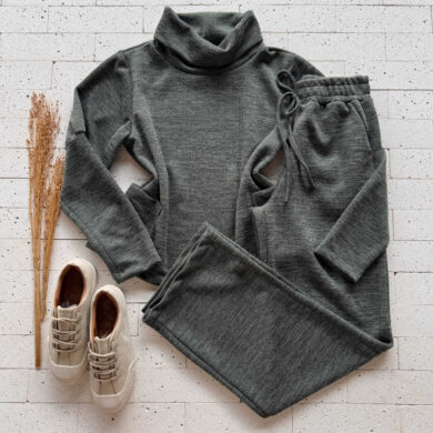 Dondoca_com_br Conjunto Lanzinha Blusa Detalhe Bolsos E Pantalona Verde