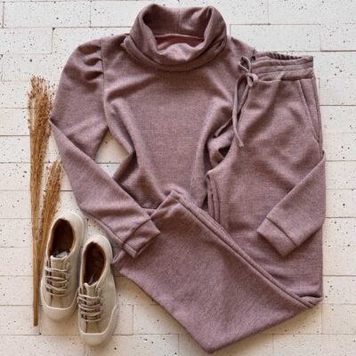 Dondoca_com_br Conjunto Lanzinha Blusa Princesa Com Gola E Wide Leg Rose