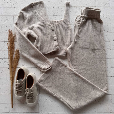 Dondoca_com_br Conjunto Trico Mousse 3 Pecas Premium Bege