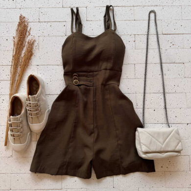 Dondoca_com_br Macaquinho Marrant Detalhe Botoes Na Cintura Verde Oliva 2