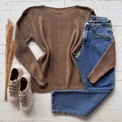 Dondoca_com_br Blusa Trico Com Vinco E Trama Detalhada Nude