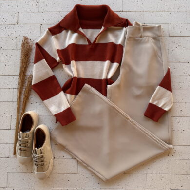 Dondoca_com_br Blusa Trico Modal Listrada Com Gola Telha