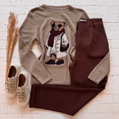 Dondoca_com_br Blusa Trico Mousse Urso Teddy Bege 2
