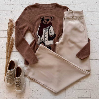 Dondoca_com_br Blusa Trico Mousse Urso Teddy Nude