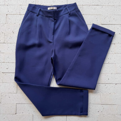 Dondoca_com_br Calca Social Alfaiataria Com Barra Italiana Marinho