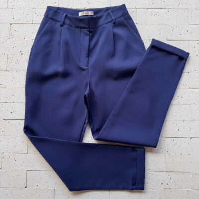 Dondoca_com_br Calca Social Alfaiataria Com Barra Italiana Marinho