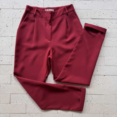 Dondoca_com_br Calca Social Alfaiataria Com Barra Italiana Vinho