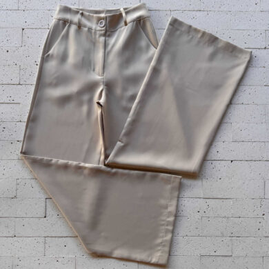 Dondoca_com_br Calca Social Pantalona Basica Bege