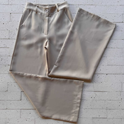 Dondoca_com_br Calca Social Pantalona Basica Bege