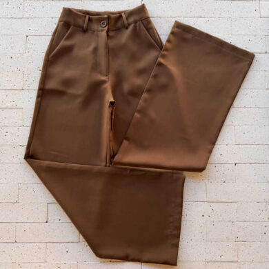 Dondoca_com_br Calca Social Pantalona Basica Marrom