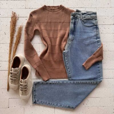 Dondoca_com_br Blusa Em Trico Mousse Manga Longa Marrom 2