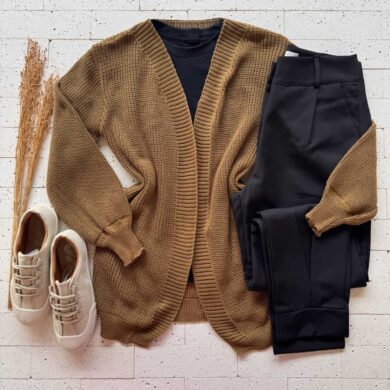 Dondoca_com_br Cardigan Trico Alongado Marrom 2