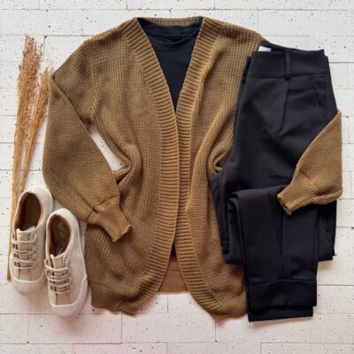 Dondoca_com_br Cardigan Trico Alongado Marrom 2