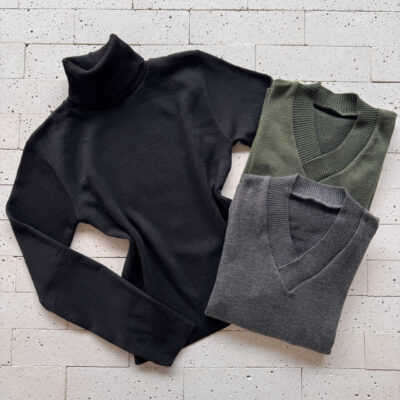 Dondoca_com_br Kit 3 Blusas De Trico Essenciais Preta Grafite E Verde Oliva
