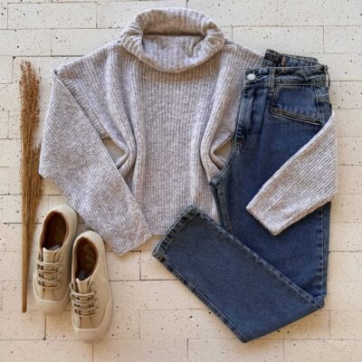 Dondoca_com_br Blusa Em Trico Mousse Com Gola Boba Off