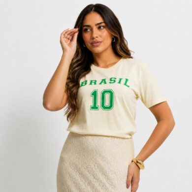 Dondoca_com_br Camiseta Feminina Do Brasil Estampa Brasil 10 Amarela