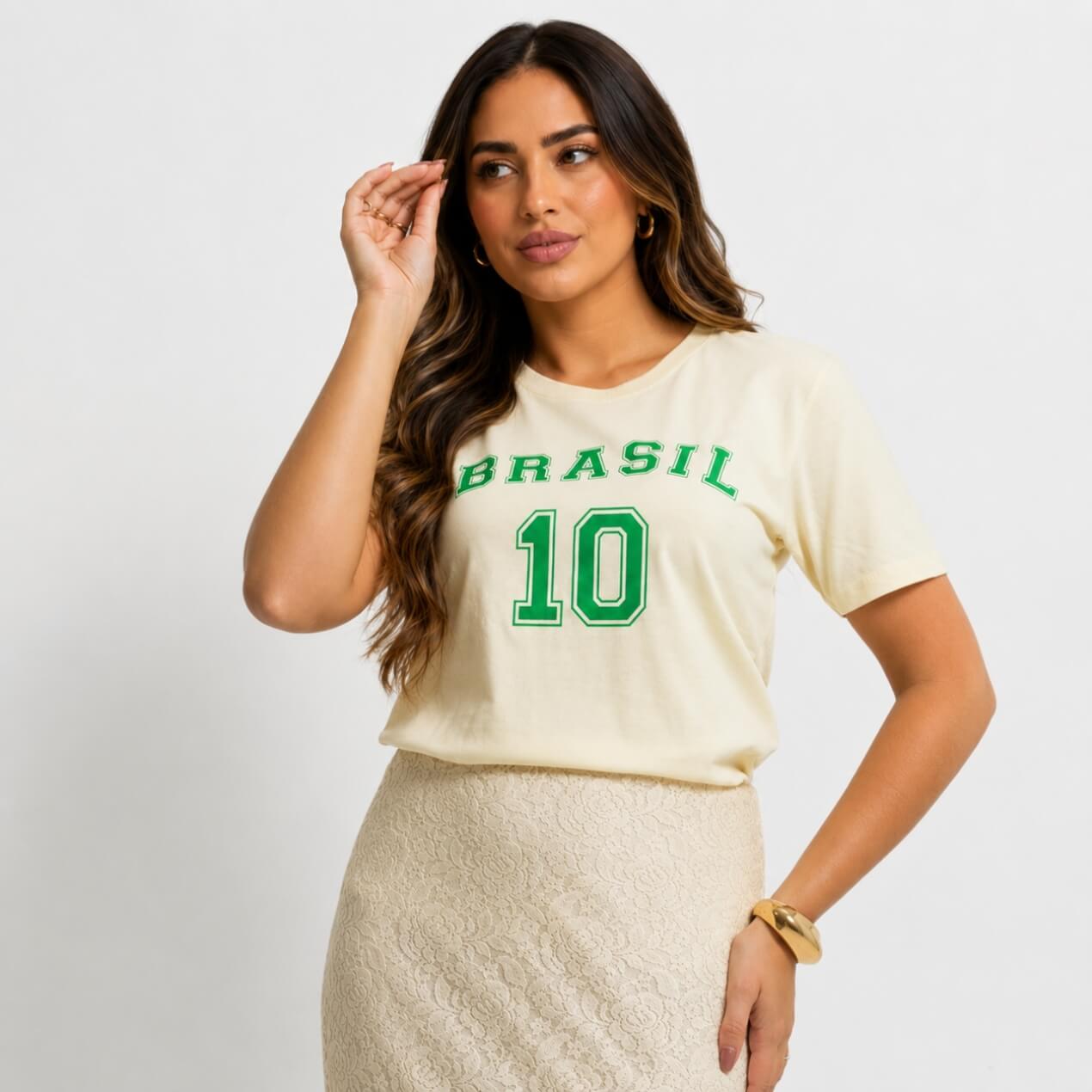 Dondoca_com_br Camiseta Feminina Do Brasil Estampa Brasil 10 Amarela
