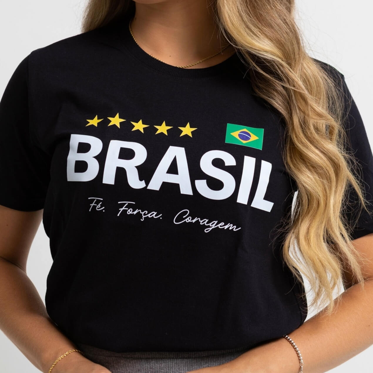Dondoca_com_br Camiseta Feminina Do Brasil Estampa Fe Forca E Coragem Preta Dondoca_com_br Camiseta Feminina Do Brasil Estampa Fe Forca E Coragem Preta