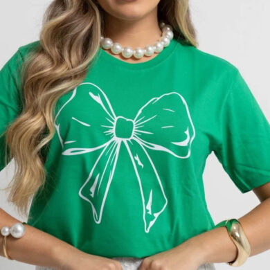 Dondoca_com_br Camiseta Feminina Do Brasil Estampa Laco Verde