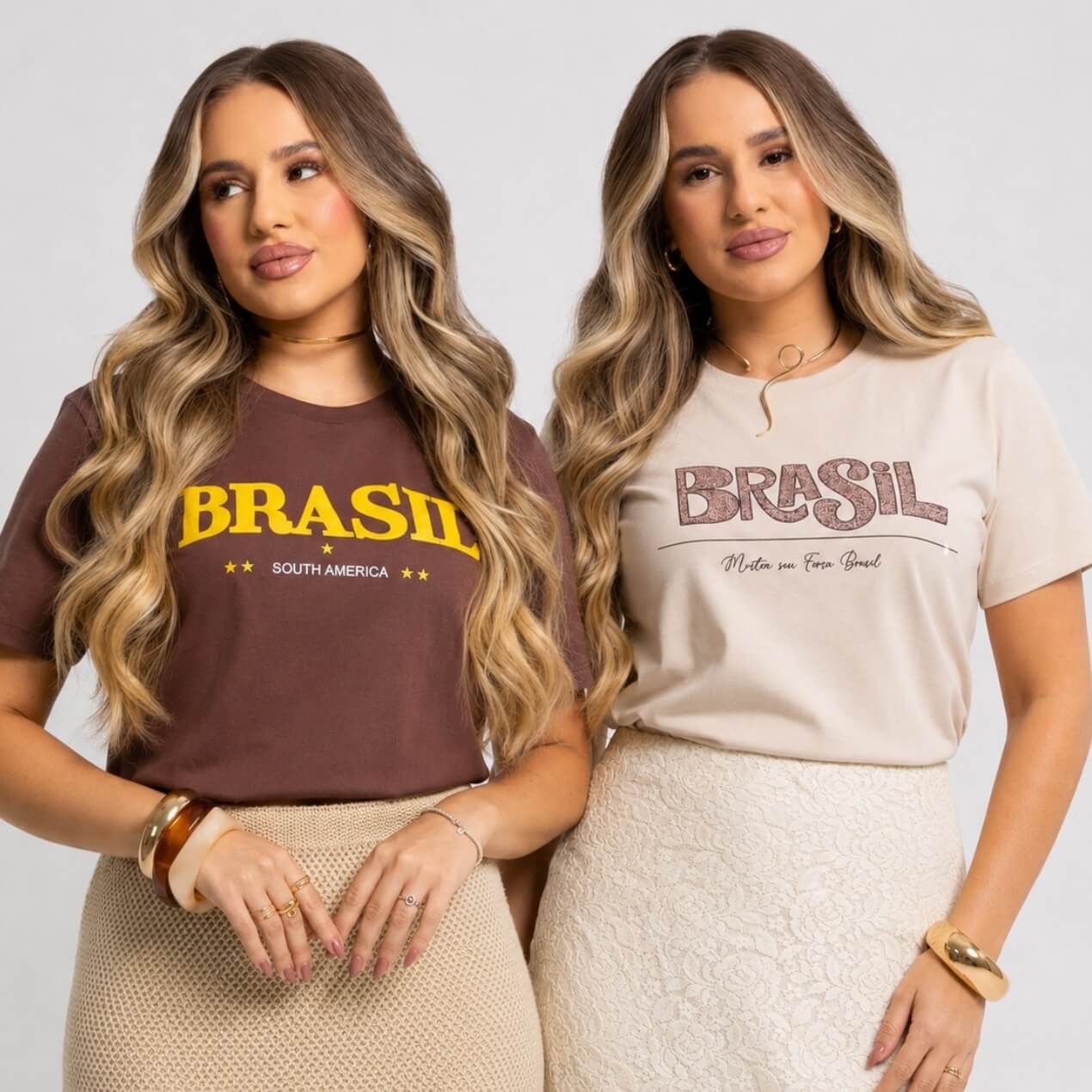 Dondoca_com_br Kit 2 Camisetas Femininas Do Brasil Estampas Brasil Retro E Brasil Animal Print Dondoca_com_br Kit 2 Camisetas Femininas Do Brasil Estampas Brasil Retro E Brasil Animal Print