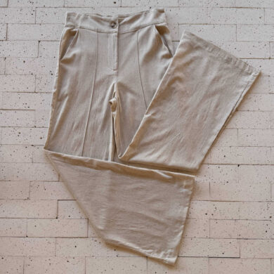 Dondoca_com_br Calca De Linho Feminina Pantalona Cru