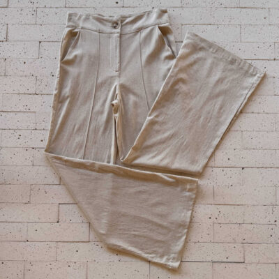 Dondoca_com_br Calca De Linho Feminina Pantalona Cru
